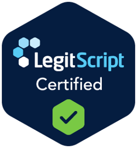 LegitScript Certified badge symbolizing APN's commitment to quality mental health and addiction treatment services.