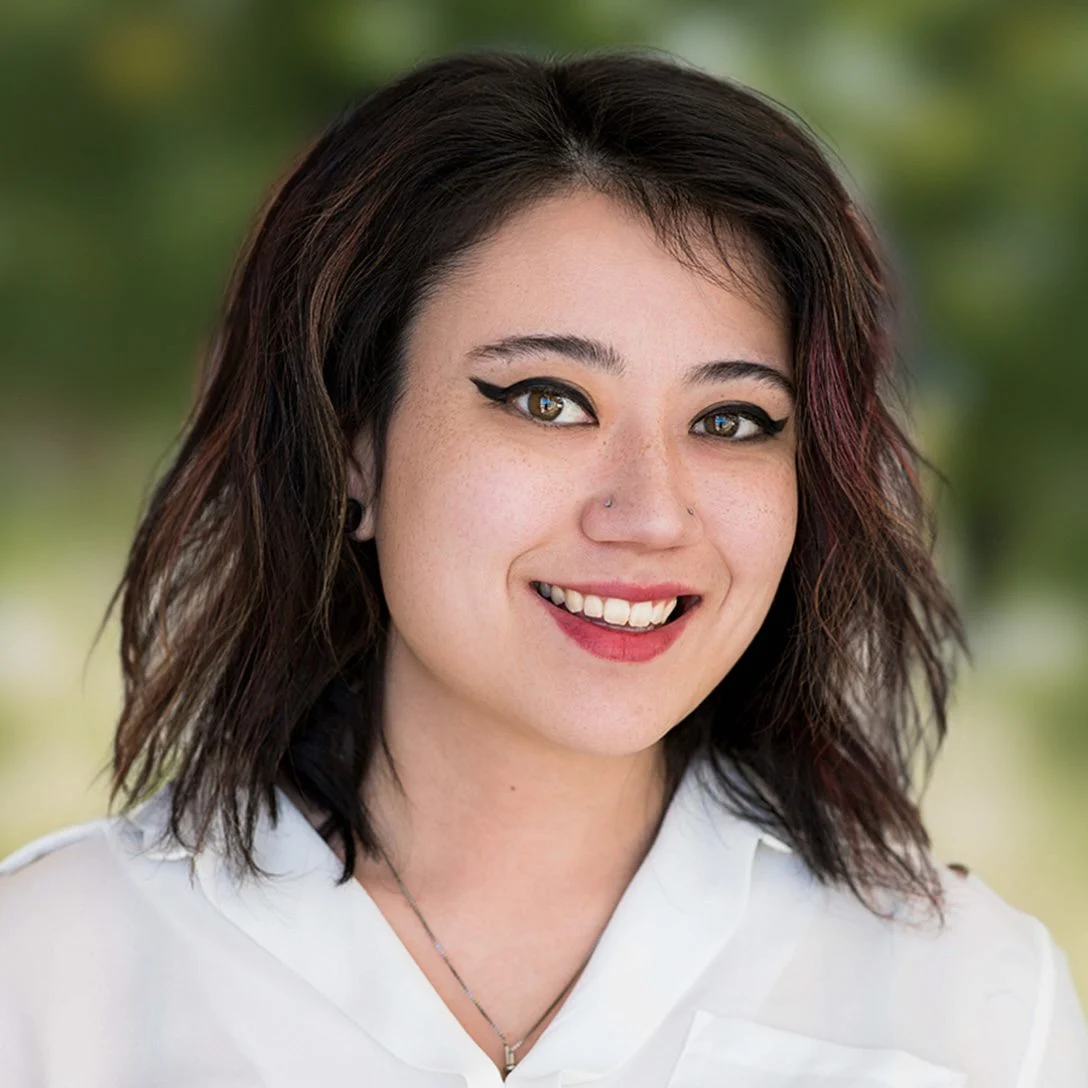 Samantha Sasaoka, LMSW, LCDC, MBA, smiling in a white blouse, representing the APN staff at All Points North DFW, a rehabilitation center in Fort Worth, Texas.